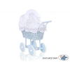 Blau Weide Korb Puppenwagen Weiß Weiß mit Stickerei nr 31699-906
