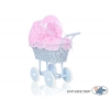 Blau Weide Puppenwagen aus Korb 1
