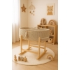 Boho Moseskorb Häkeln mit Wiege Gestell -hellbeige