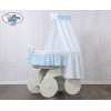 Weiße Weide Korb Stubenwagen mit Himmel Hannah nr nr 70202-900* mit Textilen