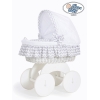 Bollerwagen Baby Weiße Weide mit Grau-Weiß Bettwäsche Hannah 70102-902*