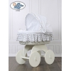 Bollerwagen Baby Weiße Weide mit Grau-Weiß Bettwäsche Hannah 70102-902*