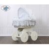 Bollerwagen Baby Weiße Weide mit Grau-Weiß Bettwäsche Hannah 70102-902*