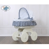Bollerwagen für Baby Weiße Weide mit Marineblau-Weiß Bettwäscheset Hannah 70102-903*