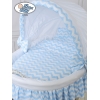Luxus Stubenwagen für Babys mit Haube Hannah Blau Weiß nr 70102-900*