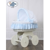Luxus Stubenwagen für Babys mit Haube Hannah Blau Weiß nr 70102-900*