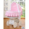 Bollerwagen mit Bettset mit Haube - Teddy Bär Barnaba rosa