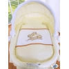 Bollerwagen mit Bettwäsche mit Haube für Baby - Teddy Bär Barnaba creme