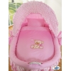 Bollerwagen mit Haube - Bär mit Schleife rosa