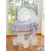 Bollerwagen mit Haube - Glamour grau-rot