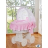 Bollerwagen mit Haube - Glamour rosa-weiß