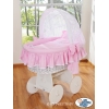 Bollerwagen mit Haube - Glamour rosa-weiß