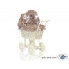 Creme Weide Puppenwagen Bettwäsche Braun Punktmuster nr 101699-584