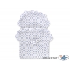Creme Weide Puppenwagen Bettwäsche Weiß mit Marineblau Punktemuster nr 101699-727