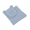 Bettwäsche für Moseskorb Decke mit Kissen Bär 2tlg  - pastellblau