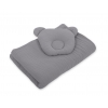 Decke mit Kissen Teddybär MUSSELIN- set 2tlg - Anthrazit