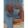 Baby Decke mit Kissen Teddybär MUSSELIN- set 2tlg - pastellblau