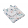 Decke mit Kissen Teddybär für Moseskorb 2tlg - Blue birds