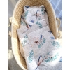 Decke mit Kissen Teddybär für Moseskorb 2tlg - Blue birds
