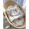 Decke mit Kissen Teddybär für Moseskorb 2tlg - Brown birds