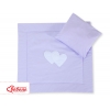 Decke und  Kissen Babywagen Set 2tlg - Hängende Herzen lila