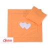 Decke und  Kissen Babywagen Set 2tlg - Hängende Herzen orange