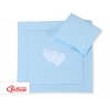 Decke und  Kissen Kinderwagen Set 2tlg - Hängende Herzen blau