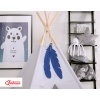 Dekorative Filz Federn 2tlg  für Teepee Zelt - blau