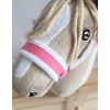 Die Verstellbare Halfter für Hobby Horse A3 - rosa mit weißem Pelz