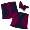 Doppelseitige Decke mit Fliegenohren für Steckenpferd A3 A4 Marineblau - Fuchsie