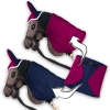 Doppelseitige Decke mit Fliegenohren für Steckenpferd A3 A4 Marineblau - Fuchsie
