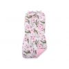 Doppelseitige Sitzauflage BOBONO -  rosa Blüten/rosa