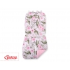 Doppelseitige Sitzauflage BOBONO -  rosa Blüten/rosa