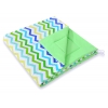 Doppelseitige Teepee Spielmatte - Chevron grün-blau