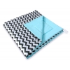 Doppelseitige Teepee Spielmatte - Chevron schwarz/ blau
