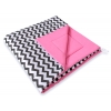 Doppelseitige Teepee Spielmatte - Chevron schwarz/ dunkel rosa