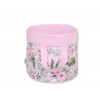 Doppelseitiger Spielzeugkorb L - rosa Blüten/rosa