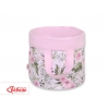 Doppelseitiger Spielzeugkorb L - rosa Blüten/rosa