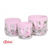 Doppelseitiger Spielzeugkorb L - rosa Blüten/rosa