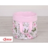Doppelseitiger Spielzeugkorb L - rosa Blüten/rosa