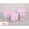 Doppelseitiger Spielzeugkorb L - rosa Blüten/rosa