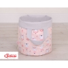 Doppelseitiger Spielzeugkorb S -Ballerinen rosa/grau