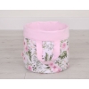 Doppelseitiger Spielzeugkorb S - rosa Blüten/rosa