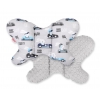 Doppelseitiges Anti - Schock -Kissen  "Butterfly" - graue Hasen/grau