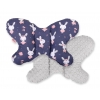 Doppelseitiges Anti - Schock -Kissen  "Butterfly" - Hasen dunkelblau/grau