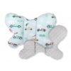 Doppelseitiges Anti - Schock -Kissen  "Butterfly" - Hasen minze/grau