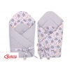 Doppelseitiges Baby Nestchen mit Schleife - Igel grau