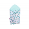 Doppelseitiges Baby Nestchen mit Schleife - Igel mint