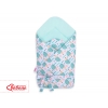 Doppelseitiges Baby Nestchen mit Schleife - Igel mint