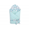 Doppelseitiges Baby Nestchen mit Schleife - Igel mint